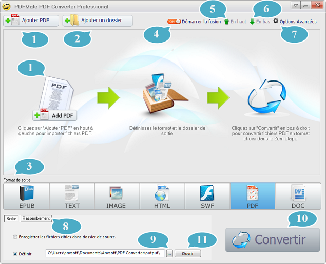Interface de PDFMate PDF Converter Pro.